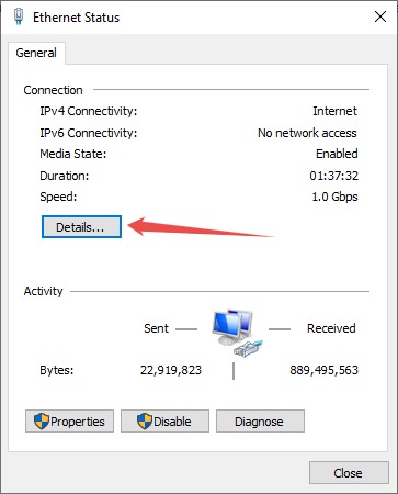 find your router's IP address in the network settings in Windows