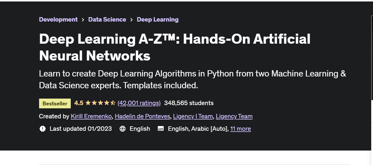 deep learning az course