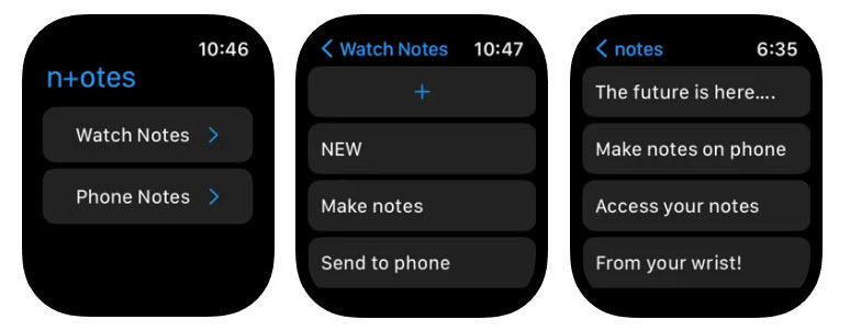 n+otes note taking app for apple watch