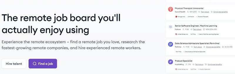 The remote job board you'll actually enjoy using as per Himalayas' website