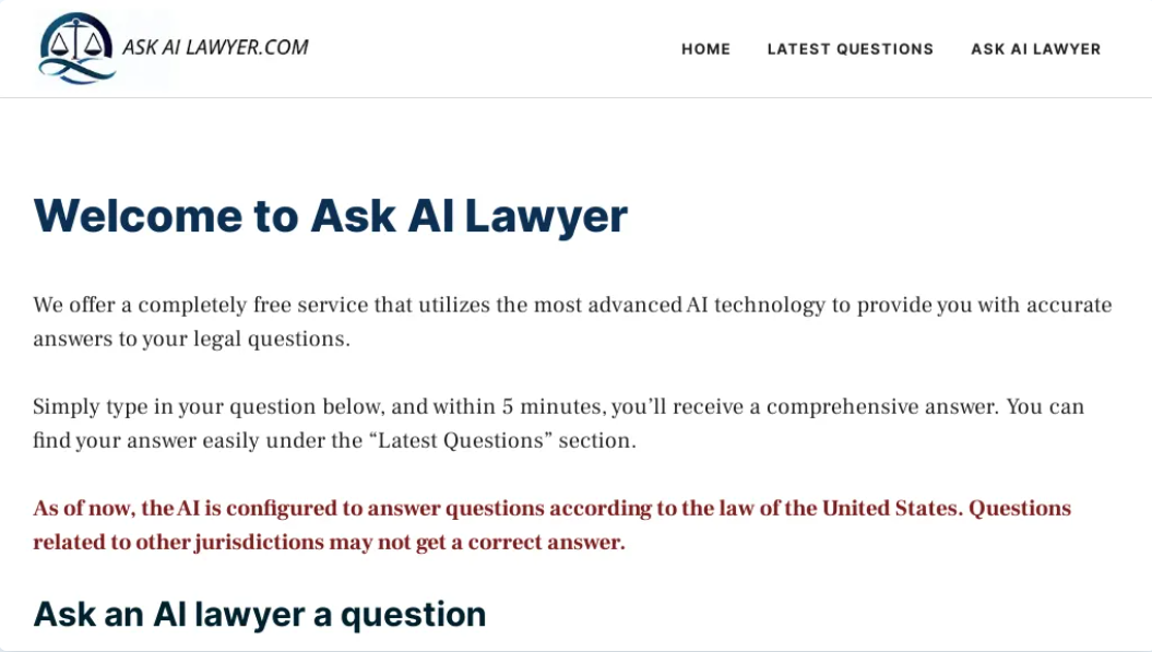 ask ai lawyer is an ai-powered legal assistant