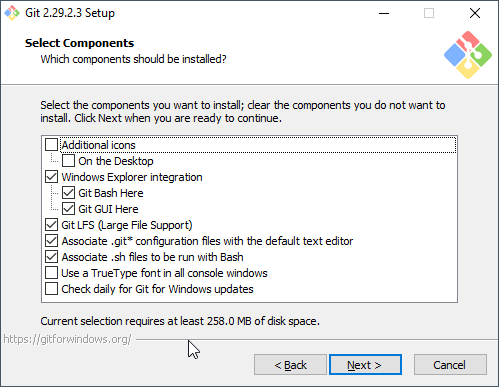 Git installation on Windows