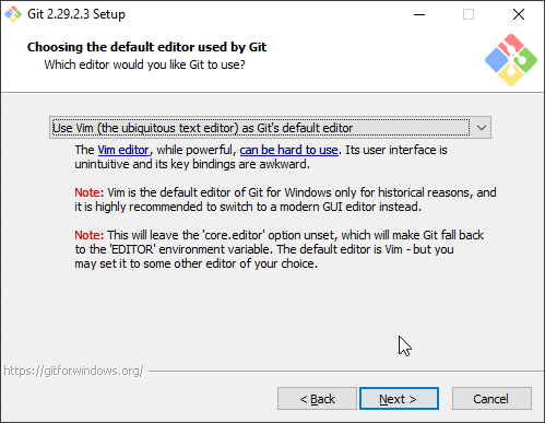 Git installation on Windows