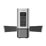 Geneverse 2060Wh (1x2) Solar Generator Bundle: 1X HomePower 2 Portable Power Station (4X 2200W AC Outlets) + 2X 200W Solar Panels Quiet, Indoor-Safe Backup Battery Generator For Refrigerators and More