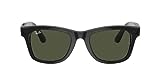 Ray-Ban Stories | Wayfarer Square Smart Glasses, Shiny Black/Green, 50 mm
