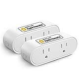 Smart Plug, Meross WiFi Dual Smart Outlet Supports Apple HomeKit, Siri, Alexa, Google Assistant & SmartThings, Voice & Remote Control, 10A, Timer, No Hub Required, Only 2.4GHz WiFi, 2 Pack