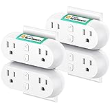 Smart Plug, Dual Smart Plug 15A WiFi Output 2-in-1 Compatible with Apple HomeKit, Siri, Alexa, Google Assistant, SmartThings, Voice & App Remote Control, Timer, No Hub Required, 4 Pack