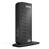 Plugable USB 3.0 and USB-C Dual 4K Display Docking Station with DisplayPort and HDMI for Windows and Mac (Dual 4K DisplayPort & HDMI, Gigabit Ethernet, Audio, 6 USB Ports) Vertical
