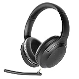 Avantree Aria Bluetooth Noise Cancelling Headphones with Microphone, Boom Mic & Built-in Mic for Calls, 35H Playtime Wireless Headphones, Over Ear Wireless & Wired Headset for Phone PC Computer Laptop