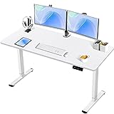 Devoko Electric Standing Desk Height Adjustable Standing Desk Stand Up Desk for Home Office，Sit Stand Desk Adjustable Desk (120 x 60 cm, White)