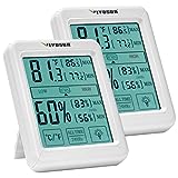 VIVOSUN Digital Thermometer Grow Tent Hygrometer, Indoor Outdoor Temperature and Humidity Meter Guage with Backlight for Home, Office, 2 Pack