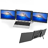 BQAA 13.3' Portable Dual Triple Portable Monitor for Laptop, Support M1 MacBook Laptop Screen Extension, Rotating FHD 1080P IPS Mobile Display Type-C/PD/TF for Windows Mac 13.3'-16.5' Laptops P2 Pro