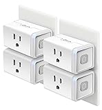 Kasa Smart Plug HS103P4, Smart Home Wi-Fi Output Works with Alexa, Echo, Google Home & IFTTT, No Hub Required, Remote Control, 15 Amp, UL Certified, 4 Pack, White