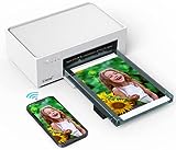 Liene White M200 4x6'' Photo Printer Battery Edition, Wireless Photo Printer for iPhone Android, Dye Sublimation Printing Full-Color Photo 20-Sheet, Portable Picture Printer Ideal for Travel Home Use