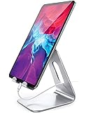Lamicall Tablet Stand, Tablet Holder for Desk - Multi-Angle Adjustable Tablet Desktop Dock Cradle, Compatible with iPad Pro 11, 12.9, Air, Mini, Fire HD, Galaxy Tab, and Other 4-13' Tablets, Silver