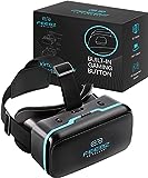 VR headset for Android - with built-in action button |  Virtual Reality Glasses For Cell Phones From 4.7 To 6.5 Inches - Best Set Of Glasses |  Gift for kids and adults for experiencing VR - Blue