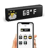 LaMetric TIME Wi-Fi Clock for Smart Home - Social Media Counter - Cinema Lightbox - Digital Alarm Clock with Weather - Retro Pixel Art Bluetooth Speaker with 37x8 LED Display