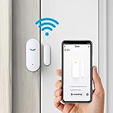 SEHOMY 4 Pack Smart Door Sensor Alarms, WiFi Window Sensor Detector Real-time Alarm Compatible with Alexa Google Assistant, Wireless Home Security Door Open Contact Sensor for Bussiness Burglar Alert