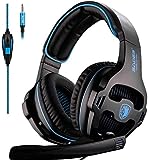Gaming Headset for Xbox One,PS4, PS5 PC Headphones with Microphone Mic for Nintendo Switch Playstation Computer, (Black Blue)