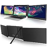 OFIYAA P2 Pro Portable Triple Monitor for Laptop, 13.3 ” Laptop Monitor Screen External Dual Screen Extender with One Cable Connect for 13”-16.5” Mac Windows Chrome Laptop/MacBook PC/PS5/Switch