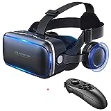 VR SHINECON Virtual Reality VR Headset 3D Glasses Headset Helmets VR Glasses for TV, Movies and Video Games Compatible iOS, Android and Support 4.7-6.53 Inch with Remote Control