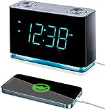 Emerson SmartSet Dual Alarm Clock Radio with Bluetooth Speaker, Charging Station/Phone Chargers with USB port for iPhone/iPad/iPod/Android and Tablets, ER10030