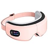 TLINNA Eye Massager with Airbag Kneading,Constant Temperature Hot Compress, Multi-Frequency Vibration and Bluetooth Music (Large, Pink)