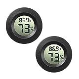 JEDEW 2-Pack Mini Hygrometer Thermometer Digital LCD Monitor Indoor/Outdoor Humidity Meter Gauge Temperature for Humidifiers Dehumidifiers Greenhouse Reptile Humidor Fahrenheit(℉)/ Celsius(℃)