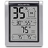 AcuRite 00613 Digital Hygrometer & Indoor Thermometer Pre-Calibrated Humidity Gauge, 3' H x 2.5' W x 1.3' D, Black