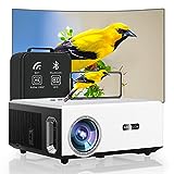 4K Projector with Wifi 6 and Bluetooth,ABoolon 1000ANSI Outdoor Movie Projector for 500Inch,20W Speakers,6D Keystone Correction,50%ZoomPPT,Native 1080P,Projector 4K Compatible TV Stick,iOS,Android,Win