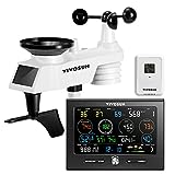 VIVOSUN Wi-Fi Weather Station with Outdoor Sensor, 18-in-1 Weather Station with CO2 Monitor, Color Display Console, Indoor/Outdoor Weather Thermometer, Weather Forecast, Alarm Function