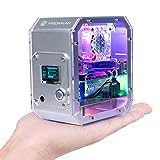 Pironman Mini PC Case for Raspberry Pi - Aluminum Alloy Tower Case with Fan, Tower Cooler, M.2 SATA SSD Expansion Board, 0.96' OLED, IR Receiver and Power Button for Raspberry Pi 4