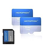 MICROFROM 16GBX2 Memory Card FAT32 Memory Cards with Adapter, Flash Memory Card High Speed TF Card with 83MB/s, UHS-1, C10, V30, U1 FAT32(16GB 2 Pack)