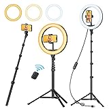TODI 12' Ring Light with 63' extendable Tripod Stand, Selfie Ring Light with Phone Holder and Wireless Remote, 【2-in-1】 Dimmable LED Ring Light & Selfie Stick for Makeup/Live Stream/Photography