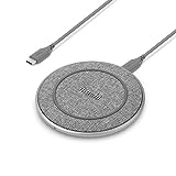 Moshi Otto Q Wireless Charger, Qi-Certified, Soft Textured Fabric, Fast Wireless Charging 15W Max Compatible with Galaxy 21, iPhone 12, iPhone 11, AirPods Pro, Note, Pixel (No AC Adapter)