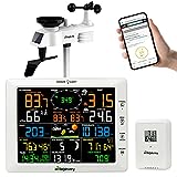 Urageuxy Smart WiFi Weather Station with 8.3 Inch Color Display and Multiple Channel Temperature Humidity Sensor