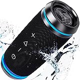 TREBLAB HD77 - Bluetooth Speaker - Loud 360° HD Surround Sound with Bass, 30W Stereo, IPX6 Waterproof, 20 Hours Battery Portable Speaker with Bluetooth, Wireless Dual Link, Outdoor Blue Tooth Speaker
