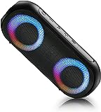 Bluetooth Speakers, Portable Speakers Bluetooth Wireless (100FT Range) with 30W Loud Stereo Sound, IPX7 Waterproof Shower Speakers, RGB Multi-Color Rhythm Lights, 1000 Minutes Playtime for Indoor and Outdoor Use