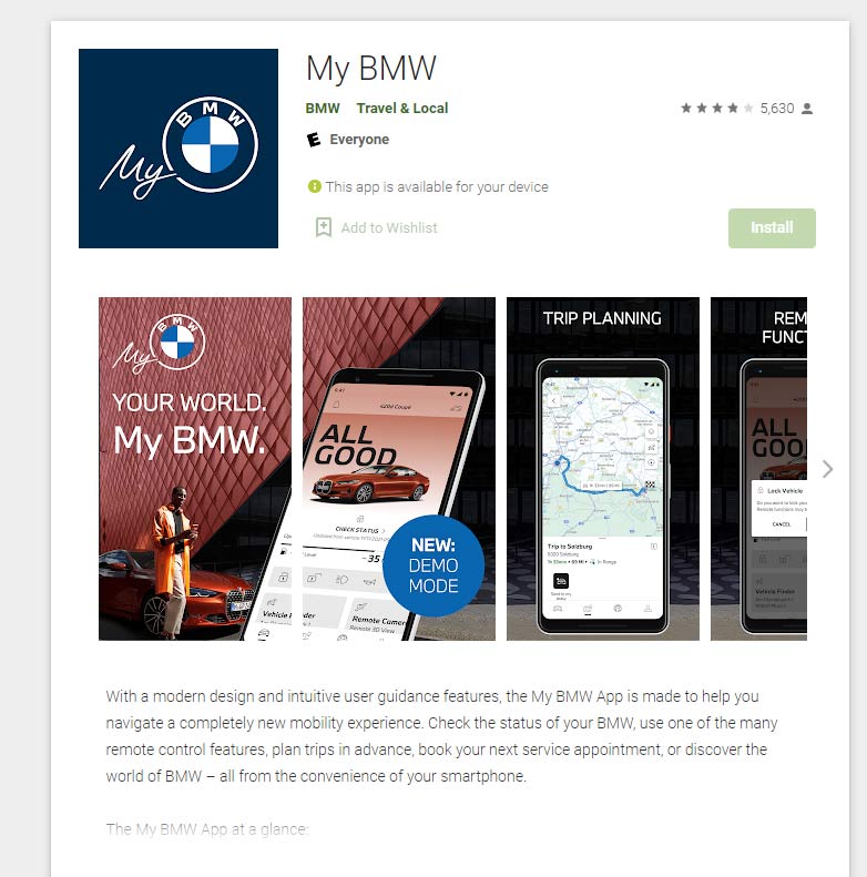BMW Digital car key app