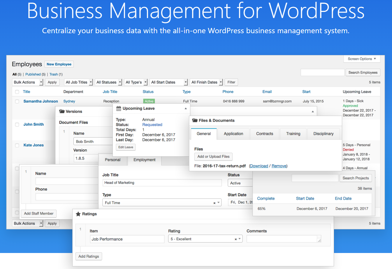 Business Manager WordPress ERP Solution