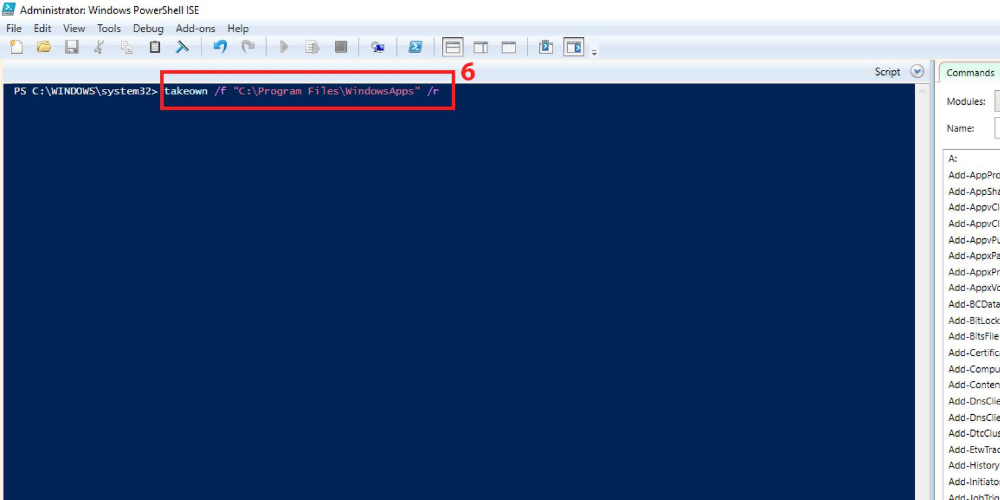 Copying the Command to Windows Powershell