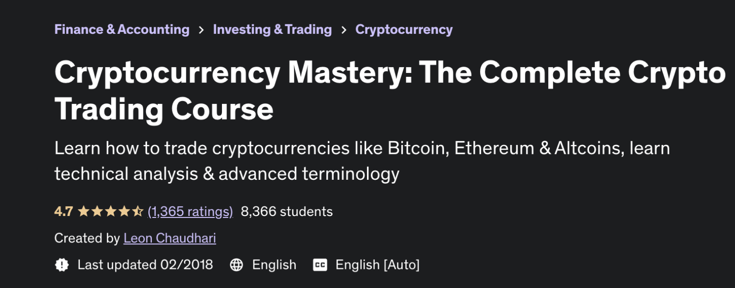 Udemy - Mastery of Cryptocurrency