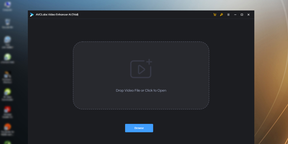 Drop video file window of AVCLabs