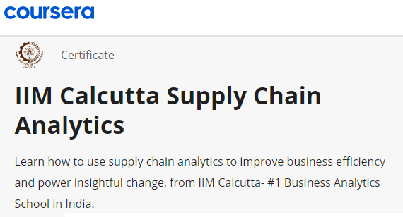 IIM-Calcutta-Supply-Chain-Analytics