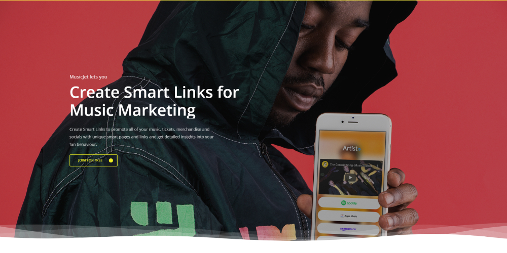MusicJet for smart links in music industry