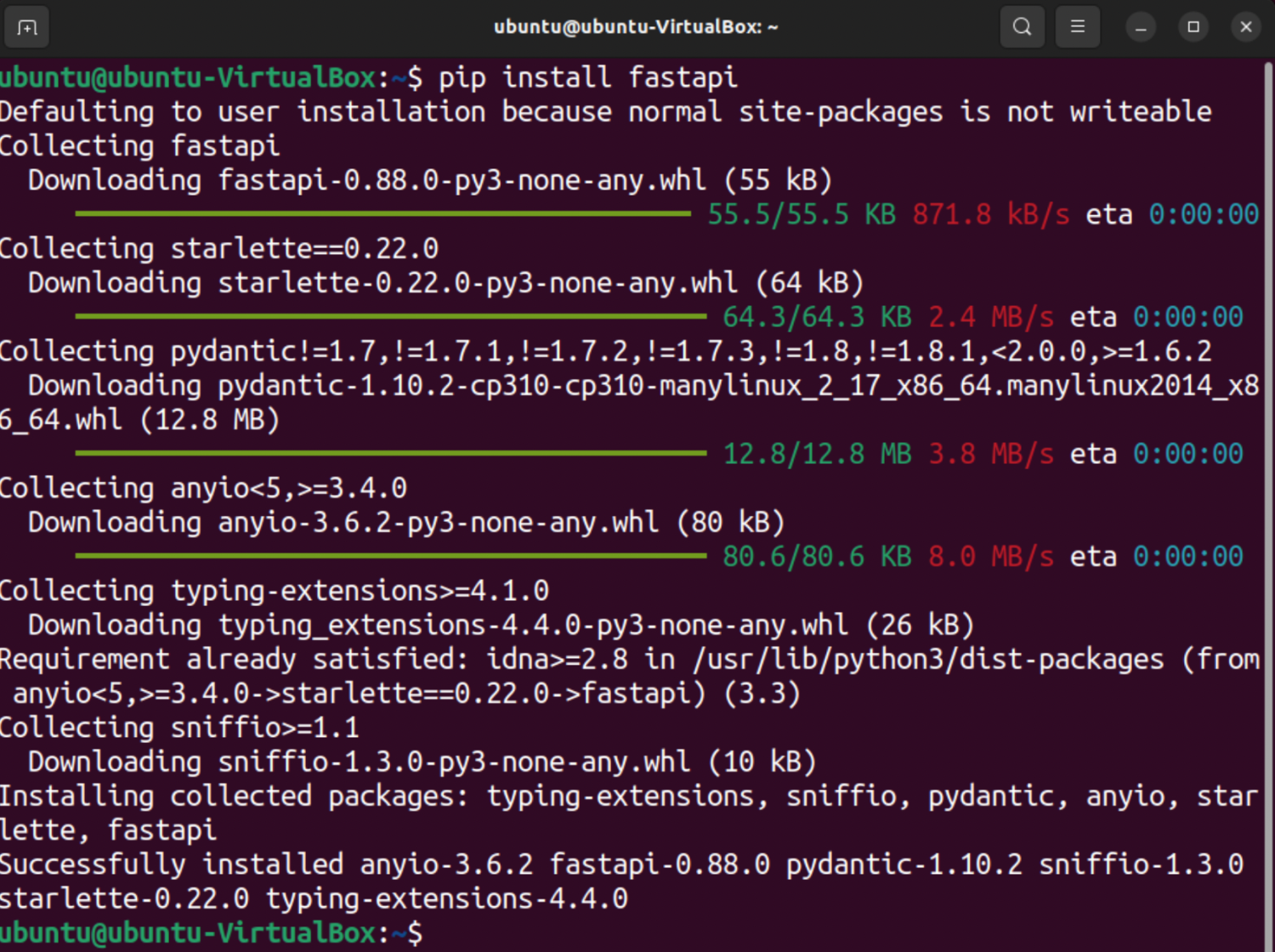 Install FastAPI Linux