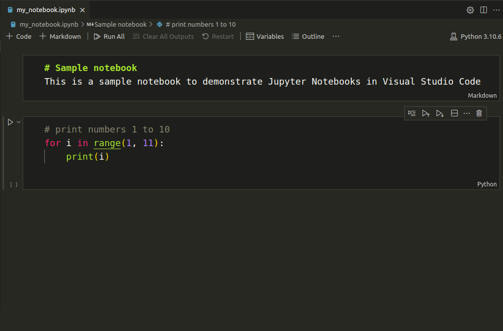 Jupyter Notebooks in Visual Studio Code
