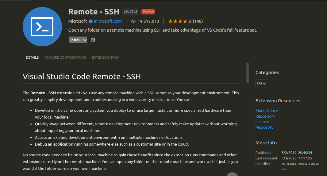 SSH Extensions in VSCode