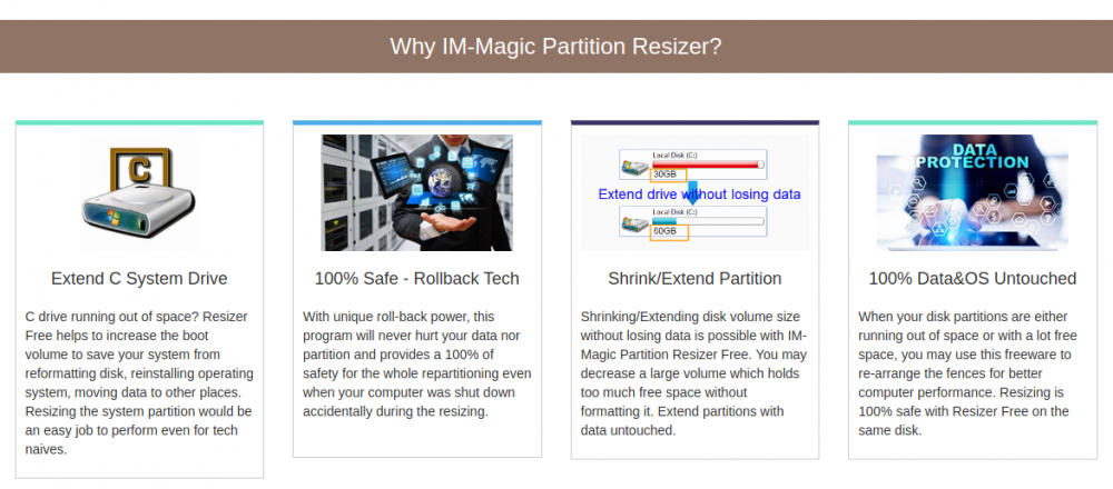 IM magic partition resizer disk management