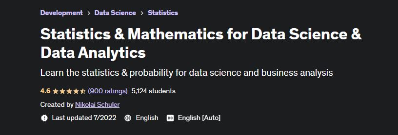 Statistics & Mathematics for Data Science & Data Analytics Udemy